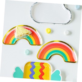 Healeved 16pcs Wedding Party Supplies Colorful Rainbow Paper Plates Disposable Made of Cardboard for Birthday Baby Shower Picnic