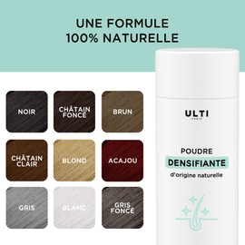 ULTI Paris Scattered Hair for Hair Thickening & Full Hair, 100% Natural! Pouring Hair for Hair Loss and Light Hair, Hair Powder, 12 g (Brown) (12 g, Brown)