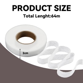 Lyqaq 70 Yards Wonder Web, 20mm Wide Hemming Tape Wide No Sewing Iron on Tape Roll Fabric Fusing Tape for Jeans Curtains Clothes, Sewing Bonding Long Badges Webbing for Craft Tailor