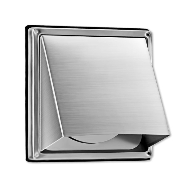 FRESH SPEED 4-Inch External Extractor Wall Vent Cushioned Non Return