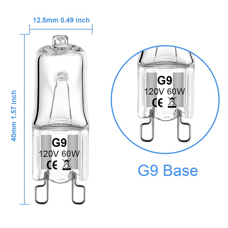 G9 Bulb 60W G9 Halogen Light Bulbs 2 Pin for