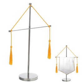 VOSAREA Pennant Stand Table Metal Telescopic Bunting Holder Flag Stand with Base, Desk Bunting Stand, 27-49 cm, Fits 20 x 30 cm Flags