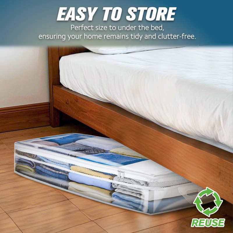 HIBAG 20 Gallon Under Bed Storage Containers, Underbed Clothing Storage