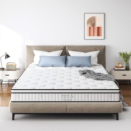 SogesSleep Twin Mattress, 10 Inch Hybrid Mattress in a Box, Individual Pocket Spring Bed Mattress, Medium Firm Mattress for Pressure Relief, Strong Edge Support, CertiPUR-US & Fiberglass Free