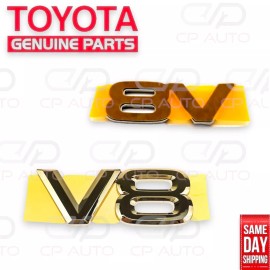 Toyota 98 - 02 TOYOTA LAND CRUISER REAR BACK DOOR LIFTGATE GOLD V8 EMBLEM OEM NEW