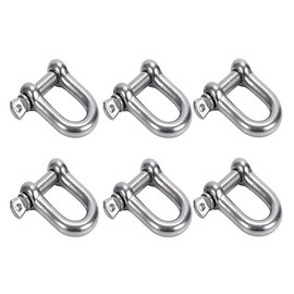 SyiXute 6 Pcs D Shackle,M6 D Ring Shackle Lock,Heavy-Duty 304 Stainless Steel D Ring for Towing,Lnstallation,Camping,Sports & Hiking Accessories