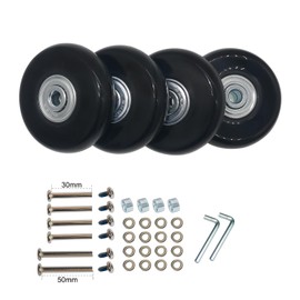 Width: 0.6 inch (14 mm) Silent Series: Replacement tire set for suitcases, shopping carts, suitcases, etc. Wheels, Caster replacement, DIY repair replacement, 4 wheels (diameter 2.4 inches (60 mm)