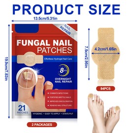 Nail Fungal Plasters, Pack of 42 Fungal Nail Patches, Multi-Purpose Nail Fungal Plasters Treatment Quick Intense, Fungal Nail Plasters for Damaged Nails and Appearance of Discoloured Nails