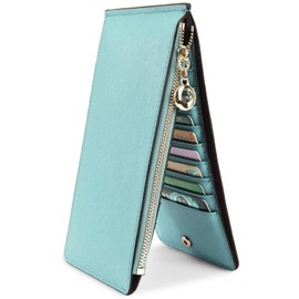 YALUXE Women's RFID Blocking Genuine Leather Wallets Cell Phone Pocket Card Holder Organizer Coin Purse with Zipper Pocket