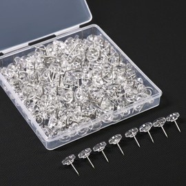 Coideal Clear Push Pins for Pinboard, 200 Pcs Transparent Drawing Pins, Plastic Round Head with Steel Point for Cork, Bulletin Board