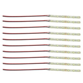 Vrabocry 10 PCS 100mm 12V 2835 SMD LED Red 15CM Prewired Flexible Cuttable Waterproof Strip LED Light