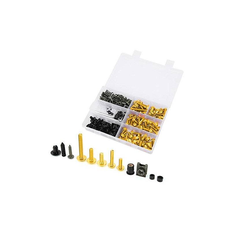 Fairing Bolt Kit,198Pcs/Set Windscreen Fairing Screws M5 M6 Bolts Kit