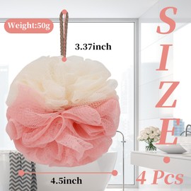 Farmoga FARMOGA Bath Loofah Sponge Back Scrubber Shower Sponge Soft Mesh Exfoliator Pouf Shower Ball Bath Sponges for Women and Men Bath Accessories