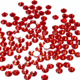 2880pcs SS10 2.8mm Red Nail Flatback Rhinestones bulk Nail Art Round K9 Glass Gems Beads Stones Diamonds Glitter Siam Red Nail Charms Round Jewels Gluefix for Nails Eye Makeup Clothes Shoes Crafts DIY