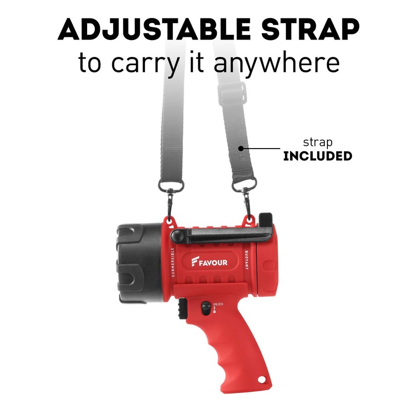 Favour LED hand light, high-quality searchlight with stand, diving waterproof,