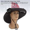 Solar Fan Hat Large Brim Quick Dry Breathable 3 Speeds