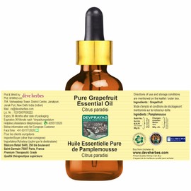 Devprayag Pure Grapefruit Essential Oil (Citrus paradisi) with Glass Dropper Natural Therapeutic Grade Steam Distilled 2ml (0.06 oz)