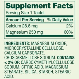 Magnesio Premium Spring Valley Magnesium Huesos 250mg 250 Caps Eg C25 Esencial para la formacin de hueso Apoya la salud nerviosa muscular y cardaca...