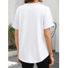 LANSHIRIAC Short Sleeve Shirts for Women Oversized T Shirts Crewneck