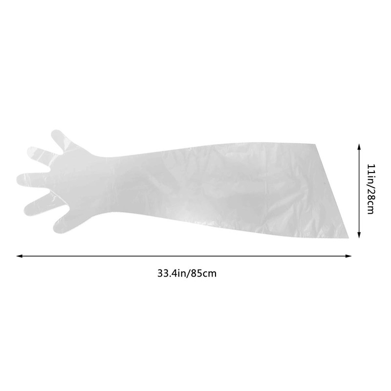 Healifty 50PCS Disposable Shoulder Length Gloves Long Arm Gloves Cattle