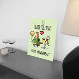 Stuff4 63rd Anniversary Poster Unframed - 63 Years Together - Happy 63rd Wedding Anniversary Cute Gifts for Wife Companion Partner Husband, 8x10 Inch Anniversaries Posters