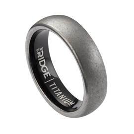 Ridge 6mm Rounded Ring Set - Stonewashed Titanium - 10.5