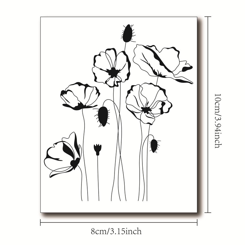 arriettycraft Poppies Clear Rubber Stamp for Scrapbooking Photo Decoration Card