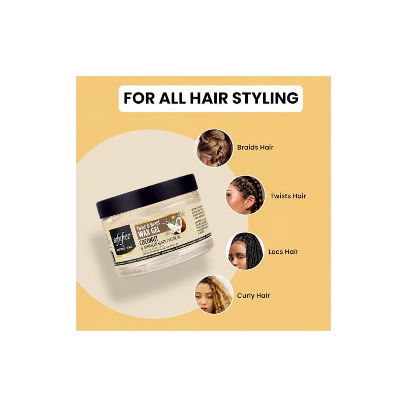 SOF N' FREE Twist & Braid Hair Gel with Coconut