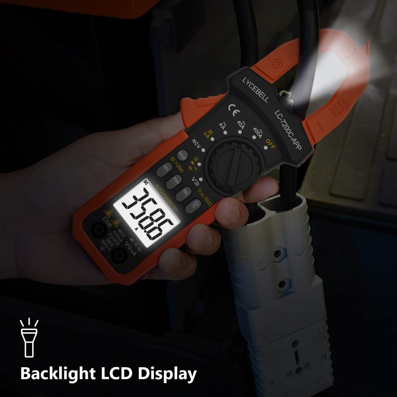 LYCEBELL Digital Clamp Meter, LC-7200C-APP True RMS Auto Range Professional
