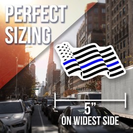 Thin Blue Line Flag Magnet - Black and White American Flag Fridge Magnet - Police Support Car Magnet - Patriotic Decor - Law Enforcement Flag Decorative Magnet AAMT0897