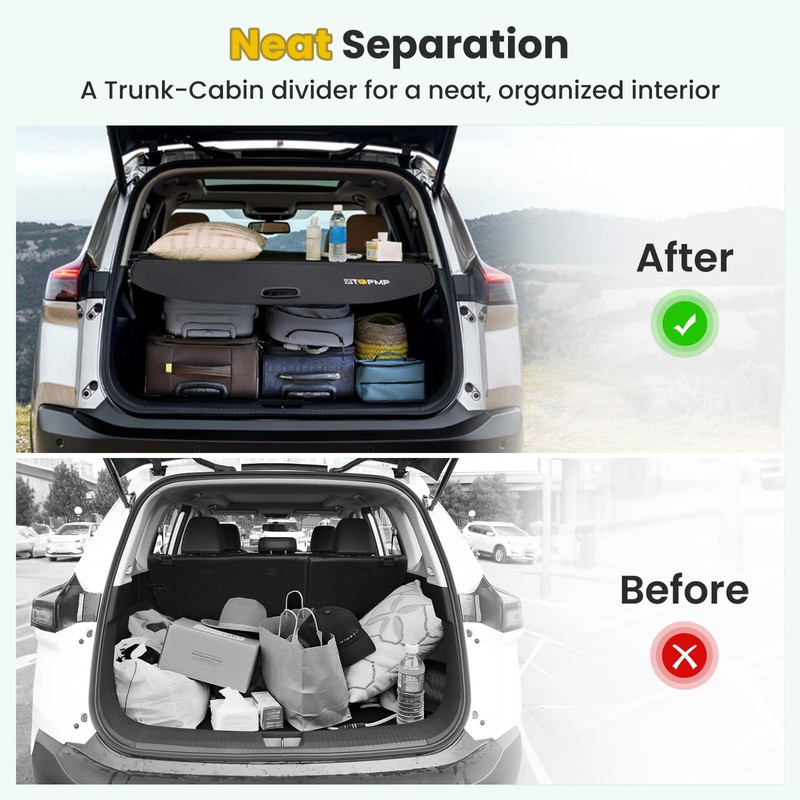 Retractable Cargo Cover for 2021–2026 Nissan Rogue – Carbon Fiber