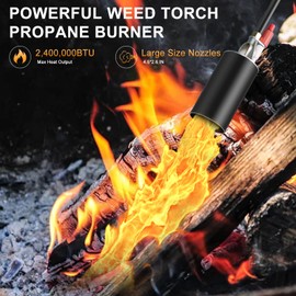 Propane Torch Weed Burner Kit, Weed Torch with 1lb Propane Cylinder Converter, Output 1,200,000 BTU,10FT Hose, Heavy Duty Blow Torch with Self Igniter,Flame Thrower for Weeds, Garden,Snow Melting