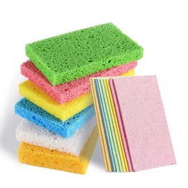 Bmeigo Washing Up Sponge 12PCS, Compostable Kitchen Sponge Nautural Cellulose Dish Sponges Biodegradable Non Scratch Cleaning Sponges for Dish Cookware Bathroom Household Car(Compressed)