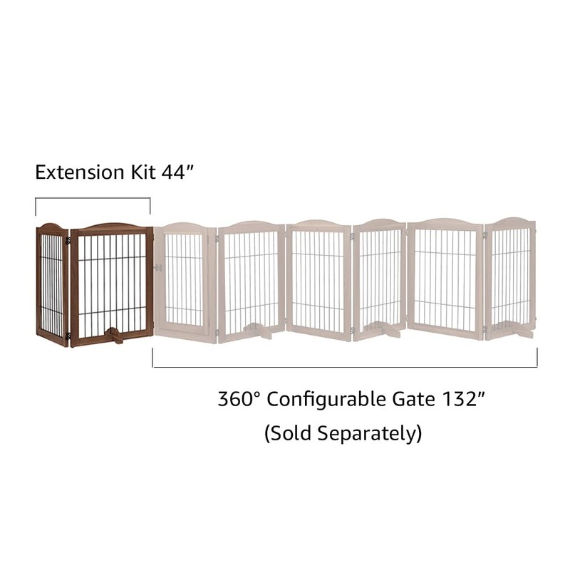 unipaws 44" Wide Dog Gate and Extension Kit, Free Standing