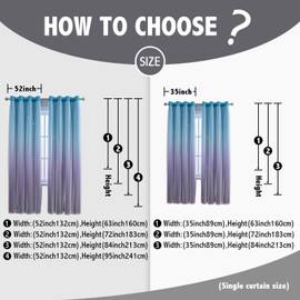 indistar Colourful Stripe Star Cut-Out Blackout Curtains for Bedroom,2 Layers Mix Design of Fabric & Tulle,Pretty Window Curtain for Kids Room 1 Panel (W52 x L84 Blue Purple)