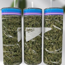 4/20 Herbal Ziploc 20oz stainless steel tumbler with lid and straw included
