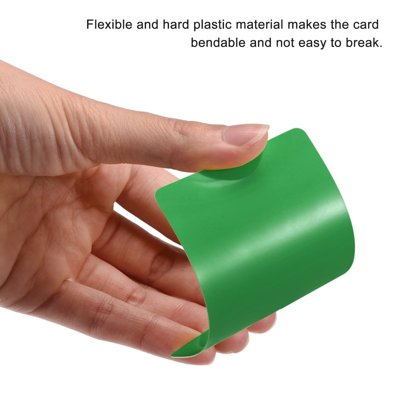 sourcing map Pack of 50 Blank PVC Cards Green Plastic