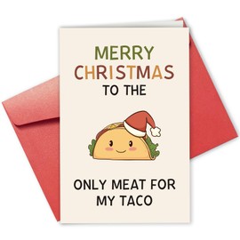 Gevinna Funny Taco Christmas Card for Men, Christmas Gifts for Him Boyfriend, Xmas Card Gifts for Couples, Husband Christmas Card, Funny Christmas Decorations & Gifts for Men Fiance