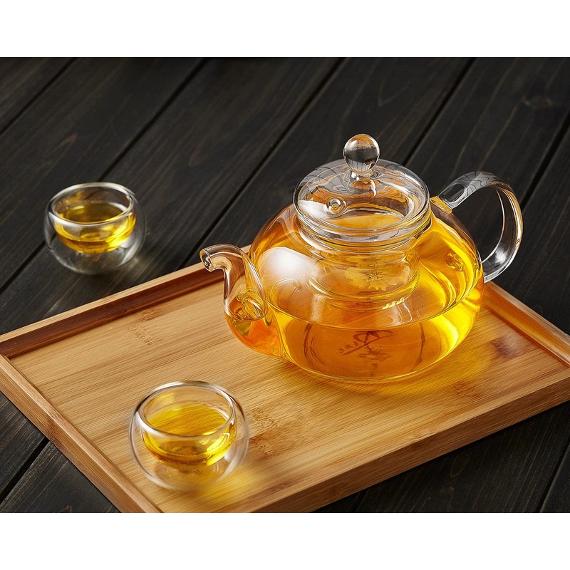 DOPUDO Glass Teapot with Removable Clear Infuser, 27 oz/ 800