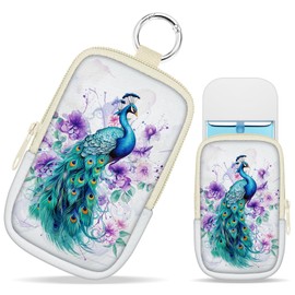 Mcapirivo Peacock Hand Sanitizer Spray Case, Cute Hand Sanitizer Holder Zippered Pouch, Fashion Accessory with Snap Hook for Glow Mist and Power Mist 1FL OZ