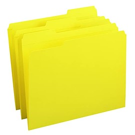 Smead File Folder, Reinforced 1/3-Cut Tab, Letter Size, Yellow, 100 per Box (12934)