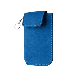 HZEL Car Key Case, Leather Vehicle Keybag Storage Holder with Snap Button, Multifunctional Automotive Keychain Pouch Fob Organizer Accessories, Universal for SUV, Sedan, Truck (Blue)