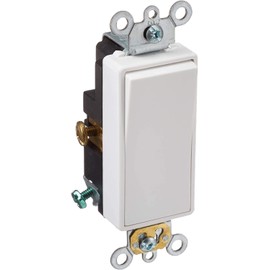 Leviton 5621-2W 20 Amp, 120/277 Volt Decora Plus Rocker Single-Pole AC Quiet Switch, White