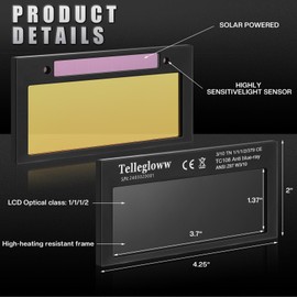 (Shade 10)3 Set 2" x 4 1/4"Gold Auto Darkening Welding Lens 2x4 1/4, Solar Energy Welding Lens, 2x4 1/4 Replacement for Standard Hoods and Helmets