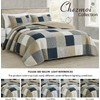 Chezmoi Collection Samuel 3-Piece Navy Blue White Gray Taupe Plaid