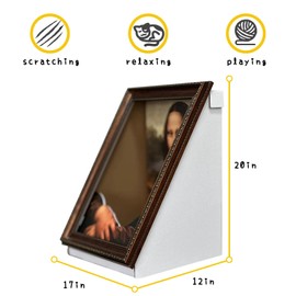 Mona Lisa Cat Bed Painting Cat Scratcher for Indoor Cat Scratching Board Pad, W/Horizontal CartBoard Cat Scratcher Bed House Half-Surround Design W/Catnip (Mona Lisa, Medium - Large)