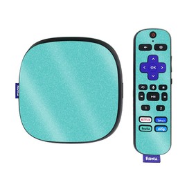 MightySkins Glossy Glitter Skin Compatible with Roku Ultra HDR 4K Streaming Media Player (2020) - Solid Turquoise | Protective, Durable High-Gloss Glitter Finish | Easy to Apply | Made in The USA