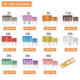 CGEAMDY 250 Piece Car Fuse Set, Car Fuse Set, Car Fuse Set, Car Fuse Holder, Car Fuse Assortment, for Trucks, Motorcycles