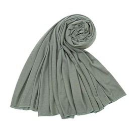 HYFAI Premium Jersey Hijab Scarf Wrap Lightweight, Breathable, Solid Color Instant for Women (Sage Green)