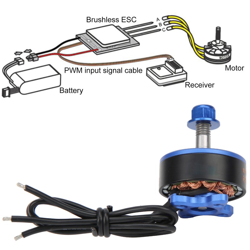 1750KV/2300KV/2600KV 2207 Brushless Motor RC Metal Motor Replacement for RC